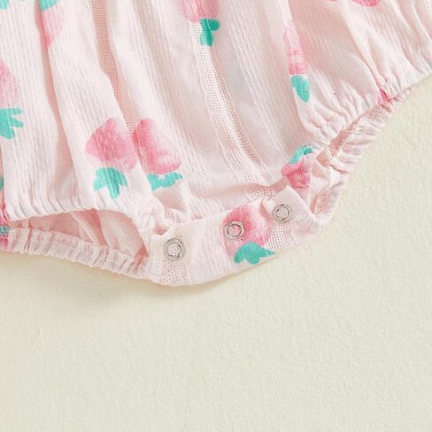 Baby Girl Long Sleeve Romper Fall Newborn Outfit Linen Romper Ruffle Jumpsuit Floral Bodysuit Infant Winter Clothes in Kuwait