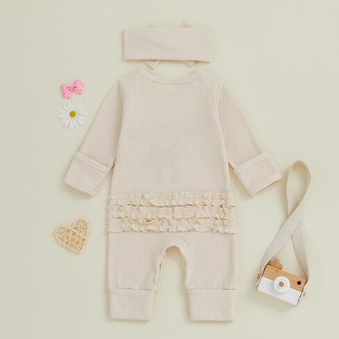 My First Christmas Baby Girl Outfit Newborn Santa Romper Waffled Jumpsuit Cute One Piece Onesie Infant Xmas Clothes in Kuwait