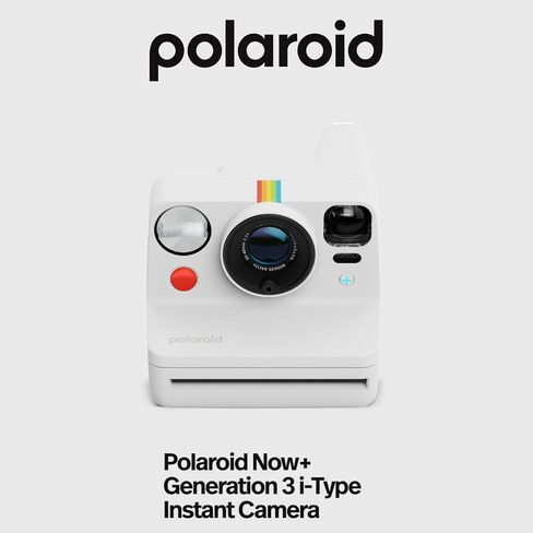 Polaroid Now Plus Generation 3 Instant Camera with Two-Lens Autofocus System and Manual Mode (White) Bundle with Polaroid Film Kit and Color Film for I-Type (Color Frames Edition) (3 Items) in Saudi Arabia