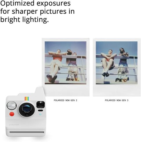 Polaroid Now Plus Generation 3 Instant Camera with Two-Lens Autofocus System and Manual Mode (White) Bundle with Polaroid Film Kit and Color Film for I-Type (Color Frames Edition) (3 Items) in Saudi Arabia