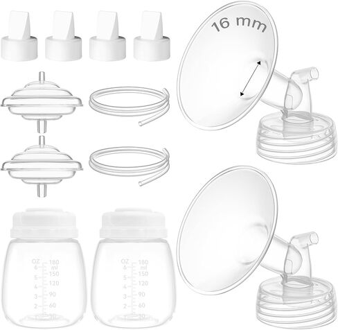 17mm Flange Kit Compatible with Spectra S1/S2/9 Plus/Motif Luna, Includes Flange 17mm, Bottles, Tubing, Valves, and Backflow Protectors in Saudi Arabia