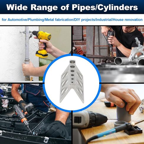 Handheld Pipe Drill Jig for Pipes or Cylinder Pipe, Bridge Pipe Drilling Guide Block Triangle Window Cutouts, Handheld Drilling Guides Jig for Bit on Cylinder Centering Tool in Saudi Arabia