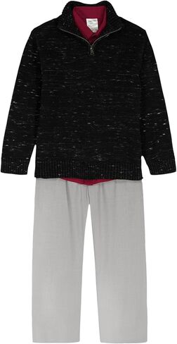 Calvin Klein boys 3-piece Sweater Set With Matching Button-down Shirt and Pants in Saudi Arabia