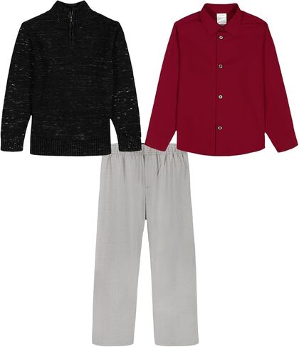 Calvin Klein boys 3-piece Sweater Set With Matching Button-down Shirt and Pants in Saudi Arabia