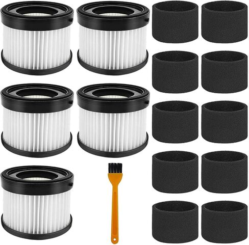 MZY LLC 16PCS 49-90-1951 Vacuum Filters for Milwaukee 49-90-0160, Fit for Milwaukee 0882-20 M18 Compact Vacuum, 5 Hepa Filter+10 Foam Sleeve+1 Brush in Kuwait