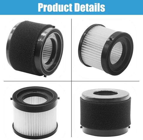 MZY LLC 16PCS 49-90-1951 Vacuum Filters for Milwaukee 49-90-0160, Fit for Milwaukee 0882-20 M18 Compact Vacuum, 5 Hepa Filter+10 Foam Sleeve+1 Brush in Kuwait