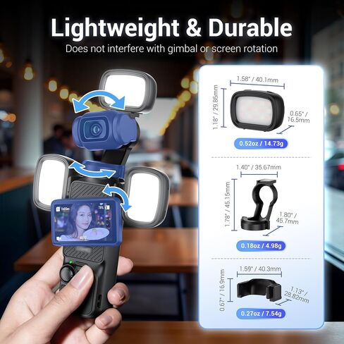 JJC JJC Expansion Adapter & 3Pcs Magnetic Auxiliary Light Set for DJI Osmo Pocket 3 Creator Combo, Rechargeable Mini LED Fill Light with Mount & Storage Bag, for Pocket3 Selfie Vlog Recording in Saudi Arabia