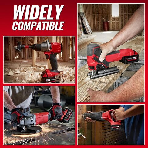 2-Pack 18V 7.0Ah Replacement for Milwaukee 18V Battery and Charger(red) Combo Compatible with Milwaukee Battery 48-11-1865 48-11-1850 48-11-1862 Cordless Power Tools in Saudi Arabia