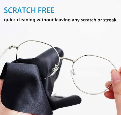 3 Pcs Microfiber Cleaning Cloth Glass Clean Cloths, Lens Cleaning Cloth, Glasses Cloth Cell Phone Wipes, Premium Cloth for Glasses, Lens, Screens & More air （Black*3 in Saudi Arabia