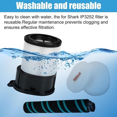 MZY LLC 5 Pcs HEPA Filter Replacement for Shark IP1251, IP1250, IP1255QCP,IP1255QNV, IP3251, IP3252, IP3124, IP3225 Cordless Vacuum Cleaner, 1 Roller Brush+ 1 HEPA Filter+2 Foam Pads+1 Brush in Saudi Arabia
