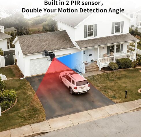 LETSCEE Security Cameras Wirelss Outdoor for Home Security, Alexa Cameras Solar Power,360 View Outside Camera,Motion Detection,10x Hybrid Zoom PAN Tile,IP-65 Weather Proof (1 Pack) in Kuwait
