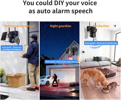 LETSCEE Security Cameras Wirelss Outdoor for Home Security, Alexa Cameras Solar Power,360 View Outside Camera,Motion Detection,10x Hybrid Zoom PAN Tile,IP-65 Weather Proof (1 Pack) in Kuwait