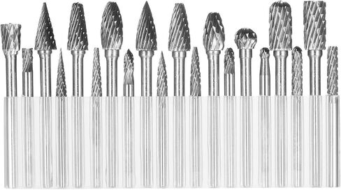 Die Grinder, 20pcs 1/8inch Tool Accessories Die Grinder Bits with Different Types for Metalwork, Toolmaking, Engineering, Wood Carving in Saudi Arabia