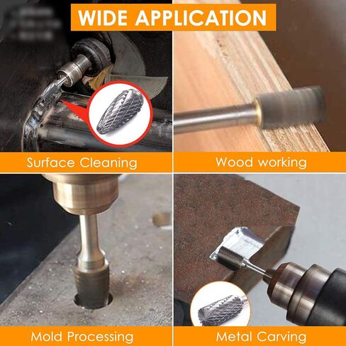 Die Grinder, 20pcs 1/8inch Tool Accessories Die Grinder Bits with Different Types for Metalwork, Toolmaking, Engineering, Wood Carving in Saudi Arabia