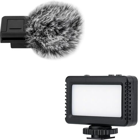 غطاء أمامي فروي للأحذية الباردة وملحق فلاش LED لكاميرات Sony ZV-E10 II ZVE10 ZV-1F ZV1F ZV-1 II ZV1 ZV-E1 ZVE1 Vlog، لون أسود in Kuwait