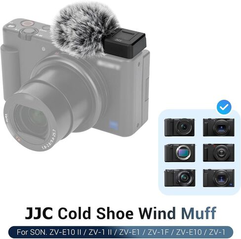 غطاء أمامي فروي للأحذية الباردة وملحق فلاش LED لكاميرات Sony ZV-E10 II ZVE10 ZV-1F ZV1F ZV-1 II ZV1 ZV-E1 ZVE1 Vlog، لون أسود in Kuwait