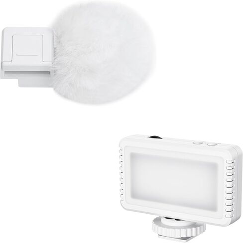 غطاء أمامي فروي للأحذية الباردة وملحق فلاش LED لكاميرات Sony ZV-E10 II ZVE10 ZV-1F ZV1F ZV-1 II ZV1 ZV-E1 ZVE1 Vlog، لون أبيض in Kuwait