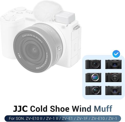 غطاء أمامي فروي للأحذية الباردة وملحق فلاش LED لكاميرات Sony ZV-E10 II ZVE10 ZV-1F ZV1F ZV-1 II ZV1 ZV-E1 ZVE1 Vlog، لون أبيض in Kuwait