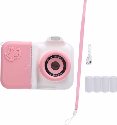 AUNMAS Kids Camera Instant Print, Selfie Digital Camera with Flash Portable Travel Print Camera for Toddler Boys Girls (Blue White) in Saudi Arabia