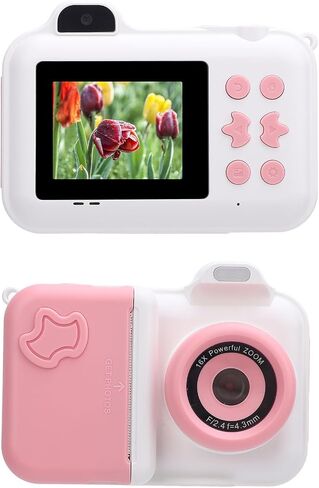 AUNMAS Kids Camera Instant Print, Selfie Digital Camera with Flash Portable Travel Print Camera for Toddler Boys Girls (Blue White) in Saudi Arabia