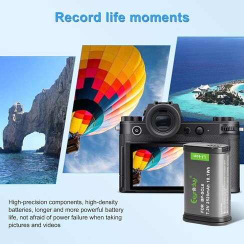 بطارية BP-SCL6 لـ Leica Q2، Q3، SL2، SL2S PN: Leica 19 531، LC-SCL6 2520 مللي أمبير / 7.2 فولت (SCL6) in Kuwait