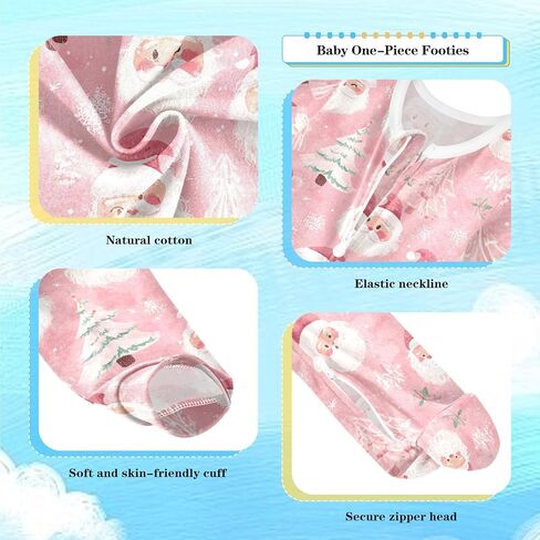 SHJI Baby One-Piece Footies Long Sleeve Rompers Pajamas Zip Front Pjs for Boys Girls kids in Saudi Arabia