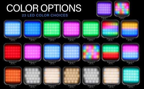 مصباح فيديو جيب RGB - مصباح ملء LED صغير 3000K-6000K مع تأثيرات، قابل لإعادة الشحن 1800 مللي أمبير في الساعة، كاميرا محمولة وإضاءة هاتف لـ YouTube وTikTok ومدونات الفيديو in Kuwait