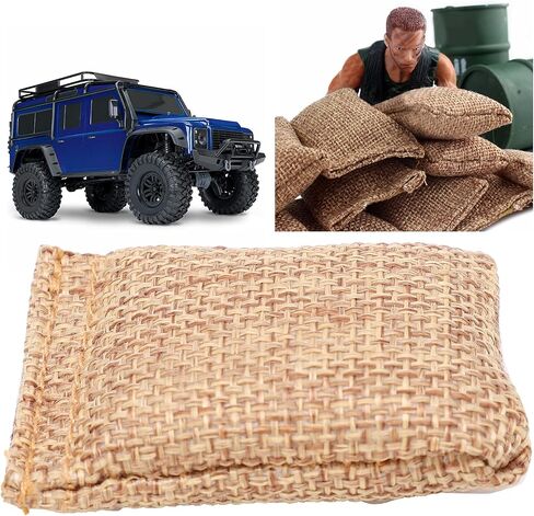 Simulation Sandbag Mini Sandbag RC Car Simulated Sandbag Decoration for 1/10 Remote Control Crawler Car Nylon Brown 55 x 42mm in Saudi Arabia