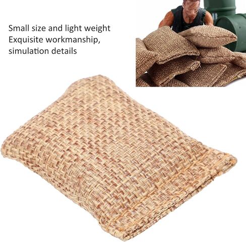 Simulation Sandbag Mini Sandbag RC Car Simulated Sandbag Decoration for 1/10 Remote Control Crawler Car Nylon Brown 55 x 42mm in Saudi Arabia