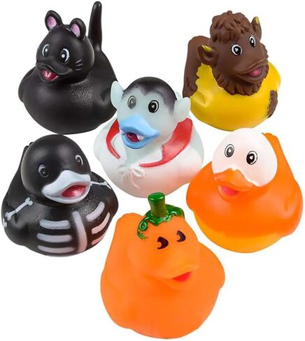 The Dreidel Company Halloween Rubber Duck Toy Duckies for Kids, Bath Birthday Gifts Baby Showers Summer Beach and Pool Activity, 2" (6-Pack) in Saudi Arabia