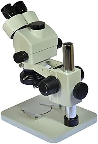 Inspection Zoom 7X-45X Trinocular Stereo Microscope Trinocular Visual + 56 LED Light + WF10X20 Eyepiece + C Adapter Compatible with LAB PCB (Color : White) (White) in Saudi Arabia