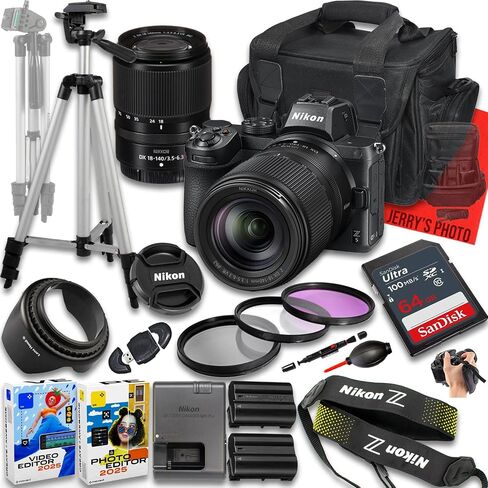 كاميرا Nikon Z30 بدون مرآة مع عدسة Z DX مقاس 18-140 مم f/3.5-6.3 VR + ذاكرة سعة 128 جيجابايت + بطارية إضافية + حقيبة كاميرا + حامل ثلاثي القوائم + المزيد (حزمة 20 قطعة) (متجددة) in Saudi Arabia