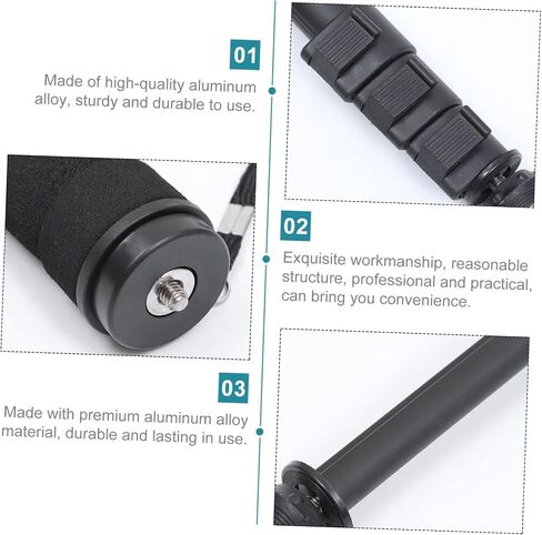 DOITOOL مدمج سبائك الألومنيوم Monopod عصا الكاميرا القطب تلسكوب تمديد قضيب للتصوير الفوتوغرافي للطي حامل خفيف الوزن دائم ملحق الكاميرا المحمولة in Saudi Arabia