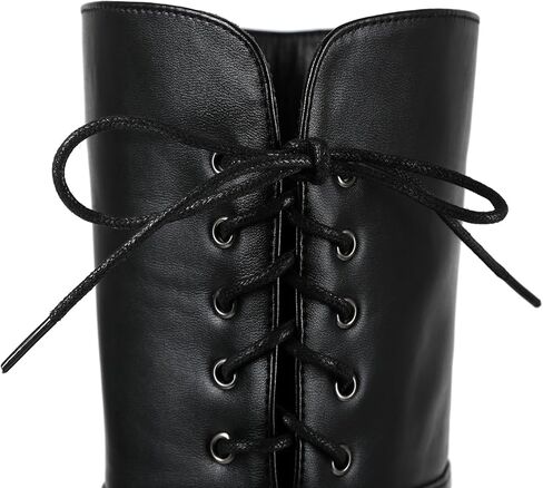 إمرأة أحذية عالية في الركبة جولة اصبع القدم منصة كتلة مكتنزة كعب أحذية للنساء مريحة كعب منخفض الجانب سستة المرأة ركوب أحذية طويلة in Kuwait