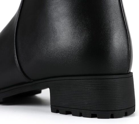 إمرأة أحذية عالية في الركبة جولة اصبع القدم منصة كتلة مكتنزة كعب أحذية للنساء مريحة كعب منخفض الجانب سستة المرأة ركوب أحذية طويلة in Kuwait