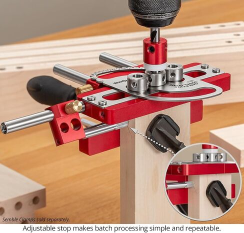 مجموعة أدوات وتد Cam-A-Line من Woodpeckers، فاخرة، مصنوعة في الولايات المتحدة الأمريكية، مسافات متغيرة وفهرسة إيجابية لمفاصل وتد رائعة in Saudi Arabia