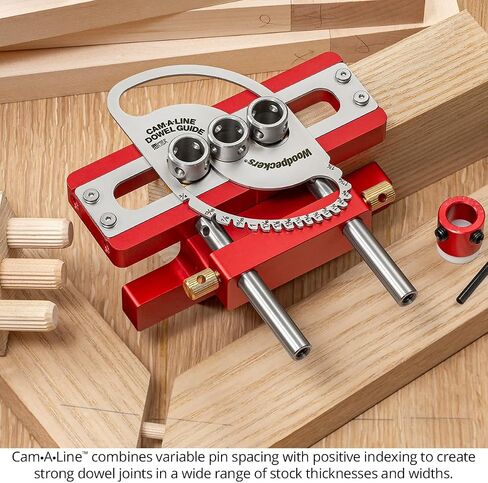 مجموعة أدوات وتد Cam-A-Line من Woodpeckers، فاخرة، مصنوعة في الولايات المتحدة الأمريكية، مسافات متغيرة وفهرسة إيجابية لمفاصل وتد رائعة in Saudi Arabia