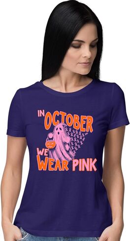 Go All Out in October We Wear Pink Breast Cancer Halloween Mens Toddler Women Youth T-Shirt in Saudi Arabia