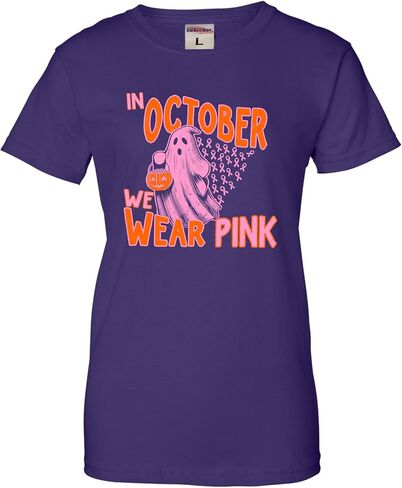 Go All Out in October We Wear Pink Breast Cancer Halloween Mens Toddler Women Youth T-Shirt in Saudi Arabia