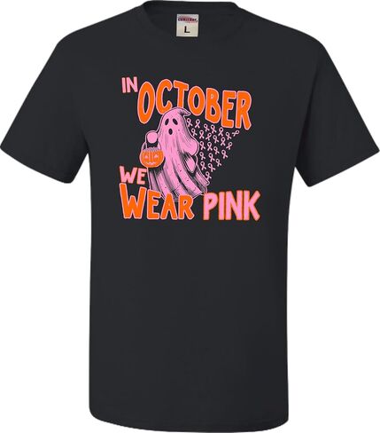 Go All Out in October We Wear Pink Breast Cancer Halloween Mens Toddler Women Youth T-Shirt in Saudi Arabia