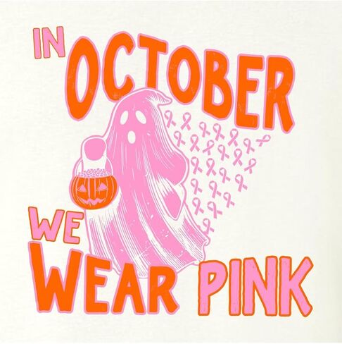 Go All Out in October We Wear Pink Breast Cancer Halloween Mens Toddler Women Youth T-Shirt in Saudi Arabia