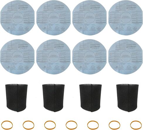 6x Filters 90107/90137 and 3x Foam Sleeve 90585 & 3x Retaining Bands Fit for shop vac mini 1 gallon: 2011600(2E200); 1x1 vac: 2010100; Fit for Shop vac hang up (2015 Model)（12 Pieces) in Saudi Arabia