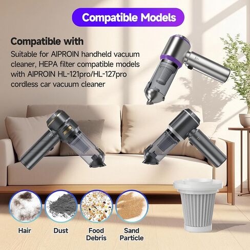 Car Vacuum Hepa Filter Replacement Compatible with Saker HL107/HL132/HL133,AIPROIN HL127pro,houscly ST6653/ST-6655,HRYCF-07081, Piwosa HL121,Yomile AD005 Vacuum models Etc.,4 Pack in Saudi Arabia
