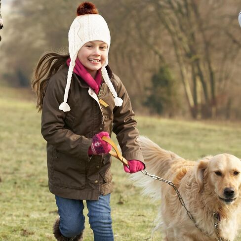 Mepase 2 Pcs Knit Hat for Girls with Ear Flaps Fleece Lining Toddler Warm Baby Caps for 2-3t, 4-5t in Saudi Arabia