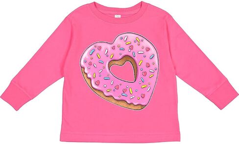 inktastic Heart Shaped Donut with Pink Icing and Toddler Long Sleeve T-Shirt in Saudi Arabia