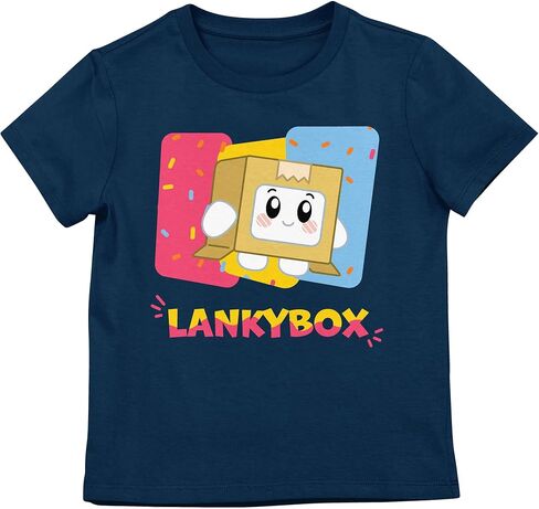 Lanky Box Boxy with Colorful Boxes Toddler Navy Crew Neck Short Sleeve T-Shirt in Saudi Arabia