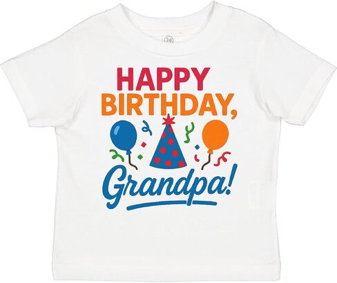 inktastic Happy Birthday Grandpa Party Hat Balloons Toddler T-Shirt in Saudi Arabia