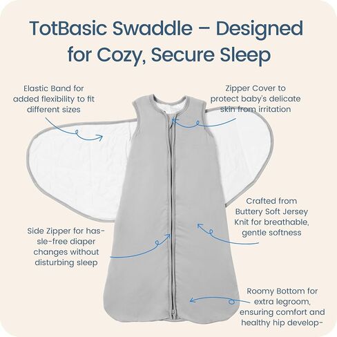 Newborns Swaddle Sleep Sack 0–3 Months, 1.0 TOG Baby Blanket for Newborns, Soft Sleeping Bag for Infants in Saudi Arabia