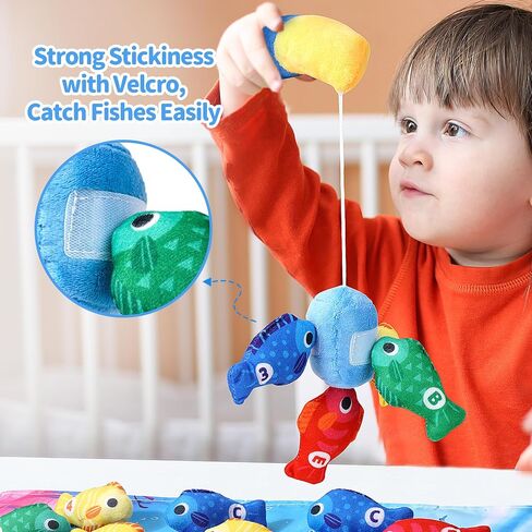 Toys for 1 Year Old Girl Boy, Montessori Baby Toys 12-18 Months, Cloth Fishing Game with Stacking Cups, 1 Year Old Girl Boy Gifts, Toddler Learning Toy 1 2 3 Year Old, 1st First Birthday Gifts in Saudi Arabia
