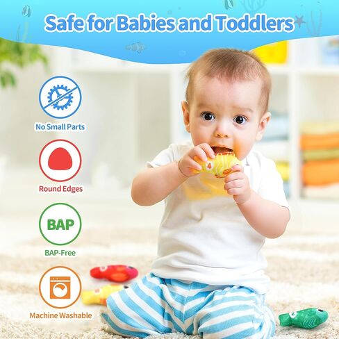 Toys for 1 Year Old Girl Boy, Montessori Baby Toys 12-18 Months, Cloth Fishing Game with Stacking Cups, 1 Year Old Girl Boy Gifts, Toddler Learning Toy 1 2 3 Year Old, 1st First Birthday Gifts in Saudi Arabia